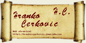 Hranko Čerković vizit kartica